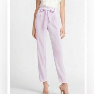 Express 8R paper bag tie slacks ankle pants lilac